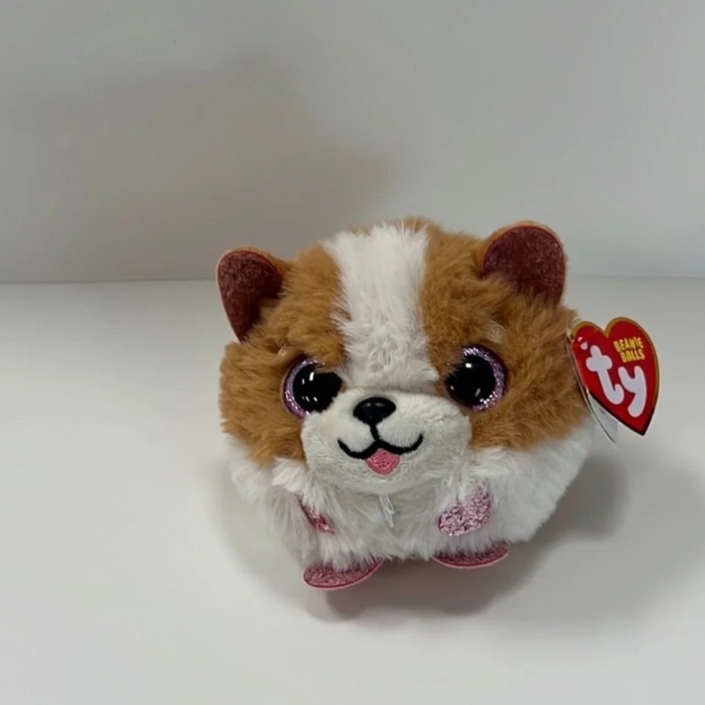 Ty Puffies (Beanie Balls) Plush - TANNER the Brown Dog (4 inch)